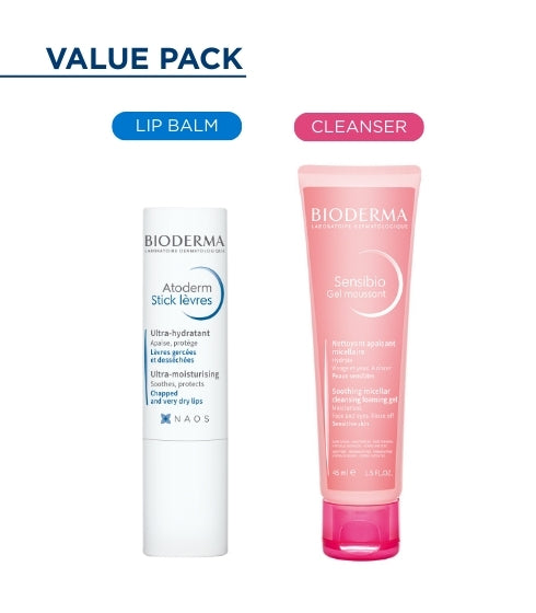 Value Combo- Atoderm Lip Balm & Sensibio GM 45ml