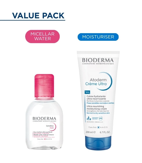 Value Combo - Sensibio H2O 100ml & Atoderm Crème 200ml