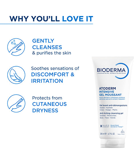 Atoderm Intensive Gel Moussant - Anti-Itching Cleanser With Niacinamide
