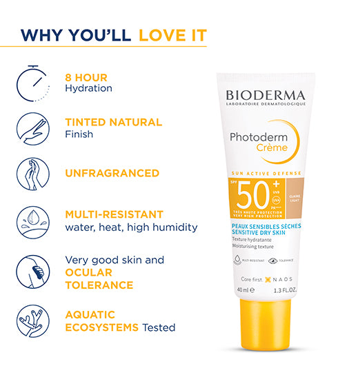 Photoderm Creme Teinte Claire SPF 50+ Tinted Sunscreen -  Water Resistant